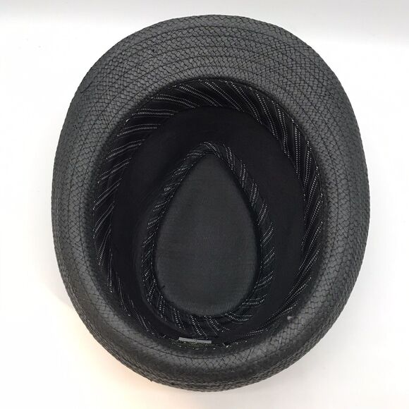 Scala Unisex L Black Summer Straw Fedora Hat Band Trilby Cuban Panama Short Brim - Picture 8 of 10